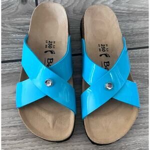 BIRKENSTOCK BETULA Baby Blue Faux Gem Slide Sandals Women's 8 US/39